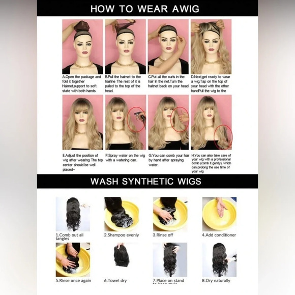 25 Inch Chocolate Brown Wavy Long Wig With Bangs - Picture 9 of 10